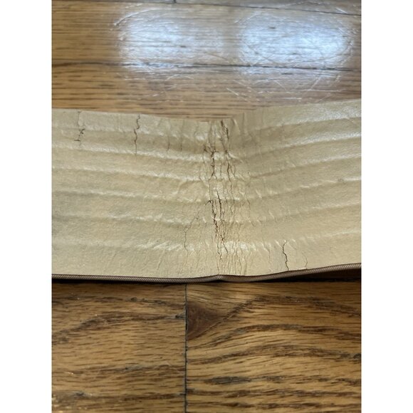 Iconic Vintage Chanel Metallic Gold Rectangle W/ Original Cloth Belt 70s Womens - Picture 16 of 16